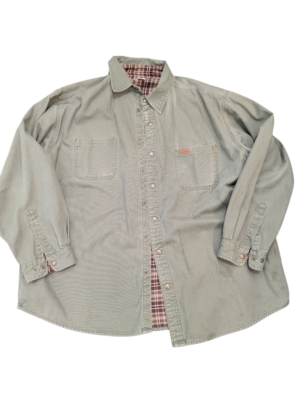 Carhartt S296 MOS Mens 3XL Chore Jacket Light Weight Flannel Lined Canvas Green